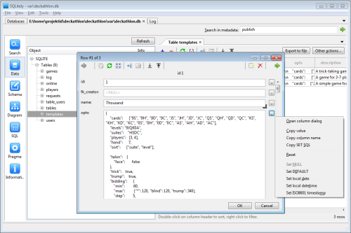 Data grid row editor